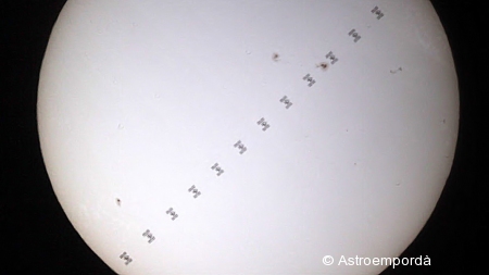 Muntatge del trànsit de la ISS pel sol