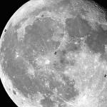 3 imatges del trànsit de la ISS per la lluna