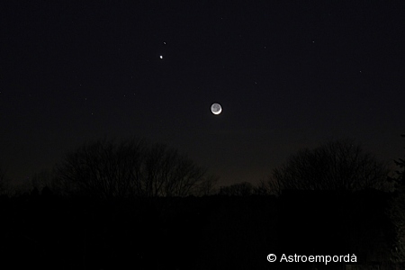 Venus i mart, amb la lluna