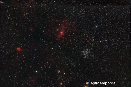 Cúmul M52, nebulosa de la bombolla NGC 7635 i NGC 7538