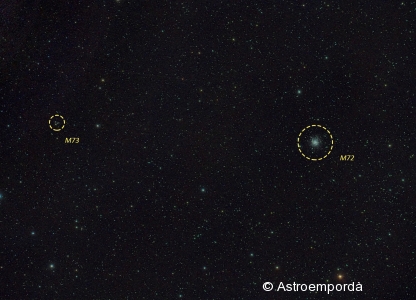 Cúmul M 72 i asterisme M 73 amb noms