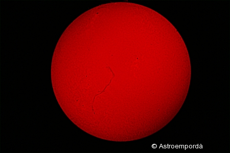 Filament solar amb el disc sencer