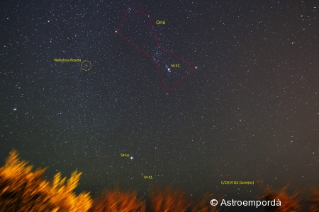 Gran camp d'Orió i cometa C/2014 Q2 Lovejoy