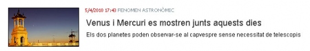 Venus i Mercuri es mostren junts aquests dies