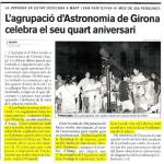 L'agrupació d'Astronomia de Girona celebra el seu quart aniversari.