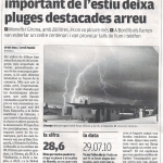 La tempesta més important de l'estiu deixa pluges destacades arreu