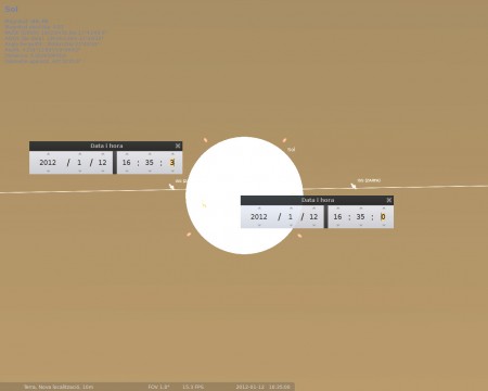 Simulació del pas de la ISS per davant del sol