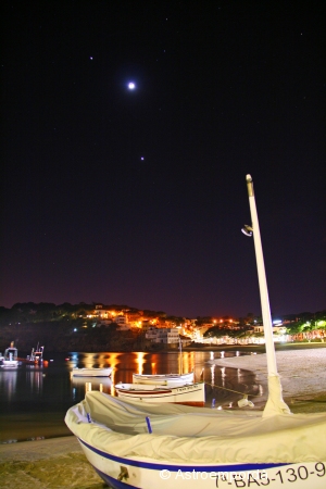 Júpiter, la lluna i venus des de Llafranch