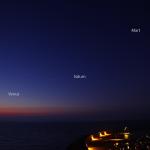 Venus, Saturn i Mart a l'alba